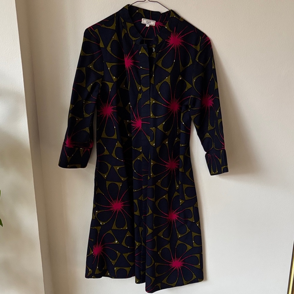 Zuri Navy and Pink Starburst Dress